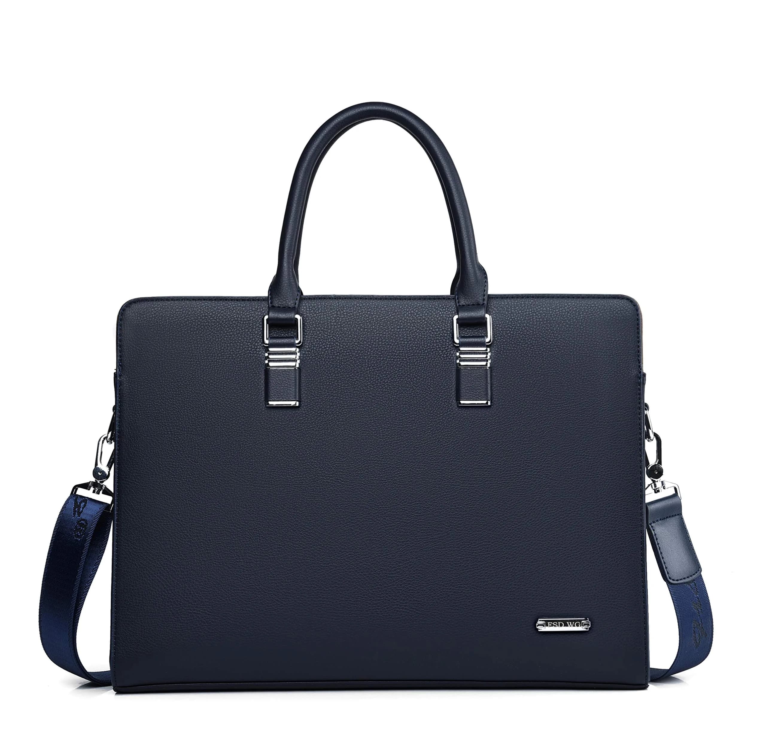 FSD.WG Business Bag Leather Briefcase Shoulder Laptop for Men | Classic, High-Quality Leather (15.6 in)
