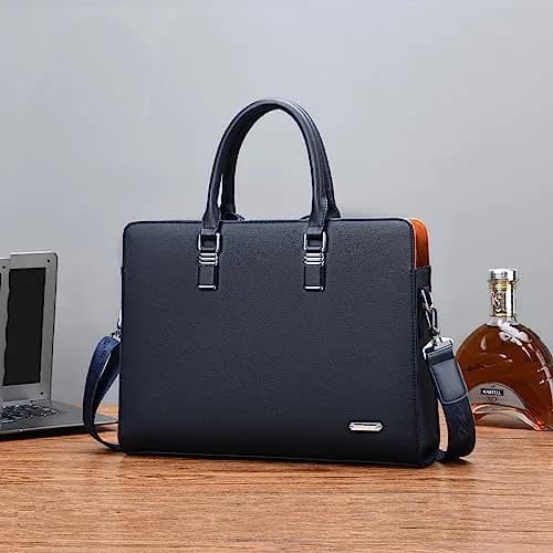 FSD.WG Business Bag Leather Briefcase Shoulder Laptop for Men | Classic, High-Quality Leather (15.6 in) thumbnail 2