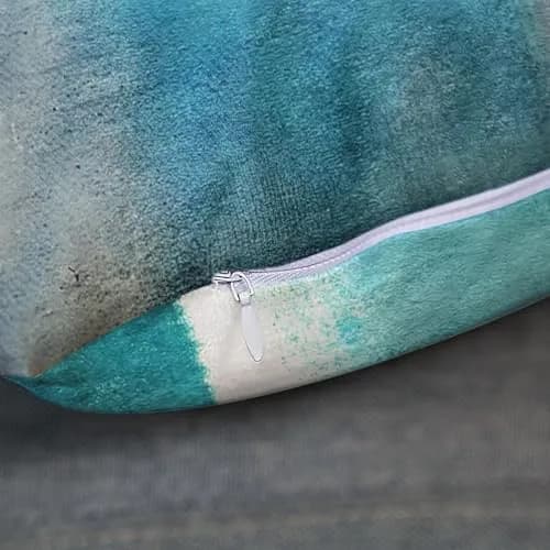 Britimes Throw Pillow Covers Set of 2, 18 x 18 Inch | Velvet, Teal Peacock Blue, Zipper Closure thumbnail 6