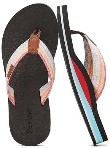 Pevino Women's Orthotic Flip Flops with Waterproof Platform & Anti-Slip Sole | Arch Support for Comfort (120 chars) thumbnail 3