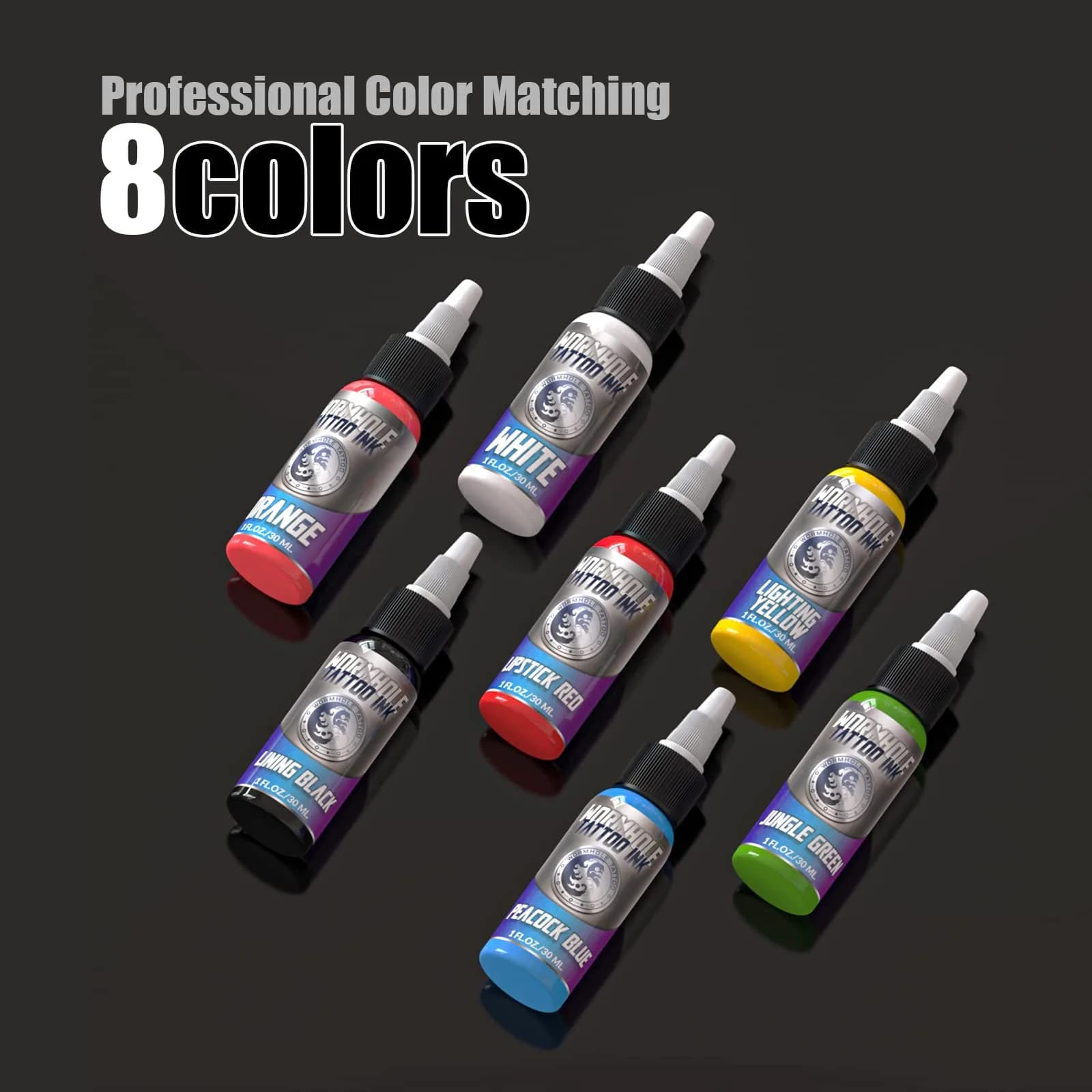 Wormhole Tattoo Gun Kit WTK070 for Beginners | Complete Set with 8x 30ml Ink & 20 Needles - view 9