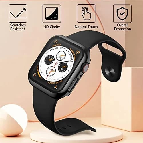HANKN 2 Pack Hard Case for Apple Watch Series 6 5 4 /SE 2/SE 3 40mm | Tempered Glass Full Coverage thumbnail 4