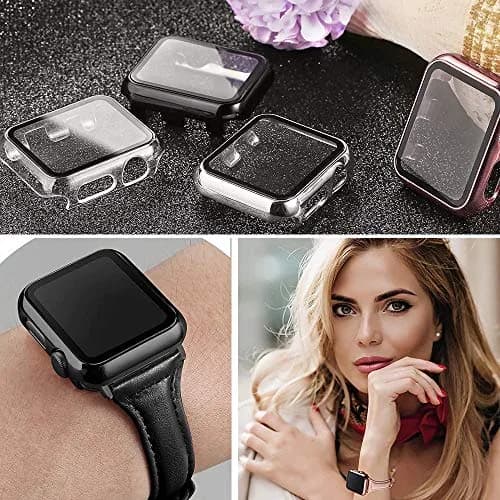 HANKN 2 Pack Hard Case for Apple Watch Series 6 5 4 /SE 2/SE 3 40mm | Tempered Glass Full Coverage thumbnail 7