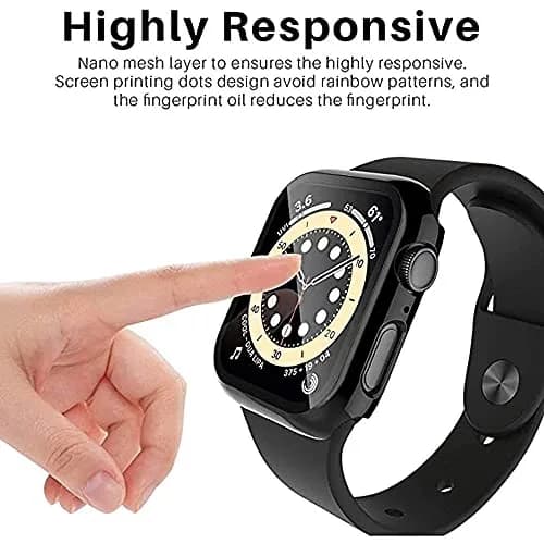 HANKN 2 Pack Hard Privacy Case for Apple Watch Series 6/5/SE 44mm | Tempered Glass Screen Protector thumbnail 5
