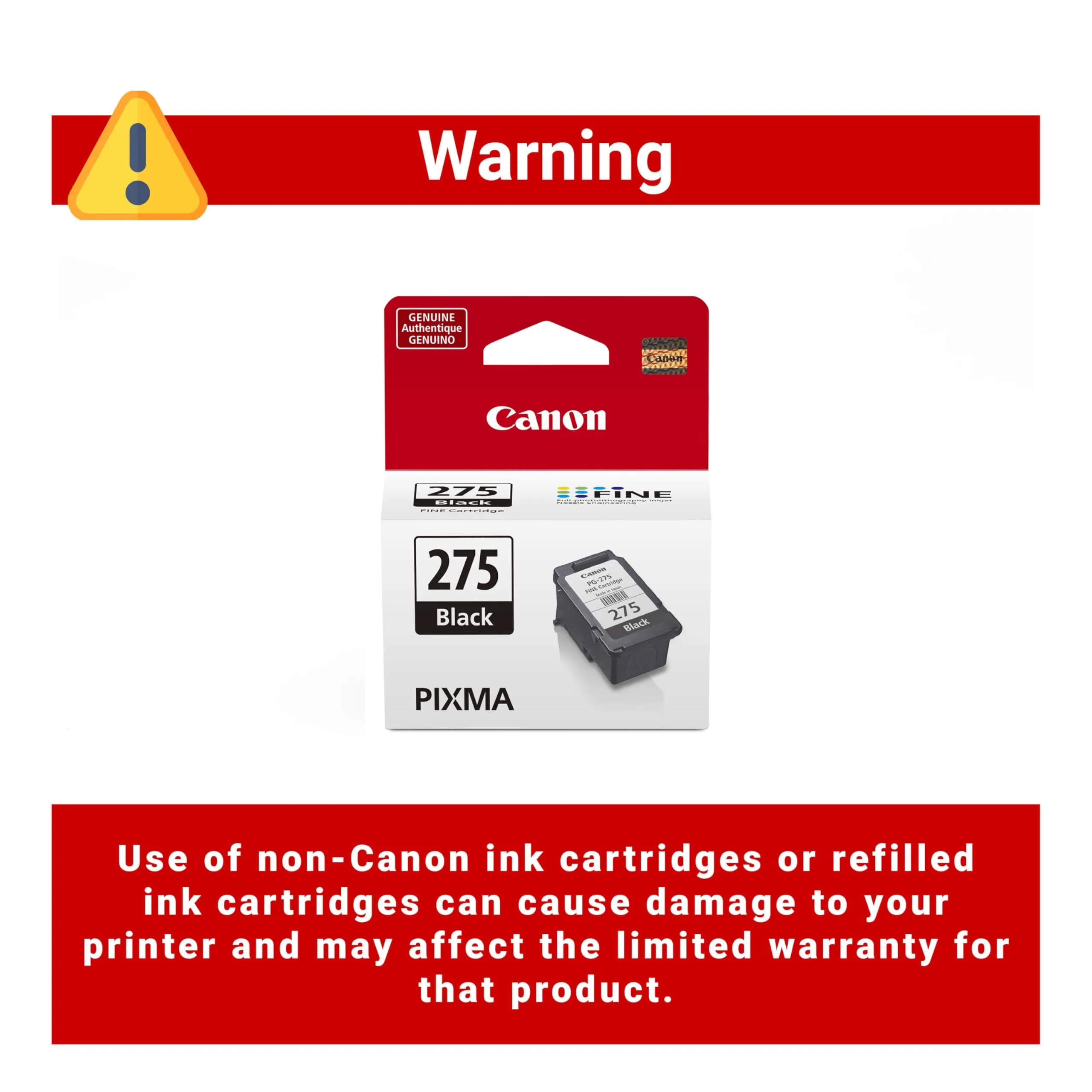 Canon PG-275 Genuine Black Ink Cartridge | 100 Pages Yield - view 3