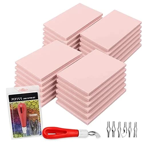 Pixiss Rubber Block Stamp Carving Kit 25-Pack | Printmaking & Stamp Making thumbnail 1