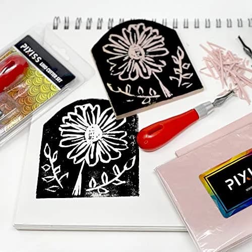 Pixiss Rubber Block Stamp Carving Kit 25-Pack | Printmaking & Stamp Making thumbnail 3