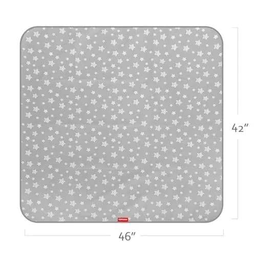 Moonsea Grey Star Splat Mat 107cm x 117cm (42"x46") | Waterproof, Non-Slip, Machine Washable for High Chairs & Playtime thumbnail 5