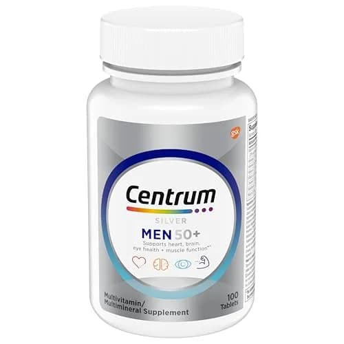 Centrum Silver Men's Multivitamin for Men 50 Plus 100 Tablets | Supports Memory & Cognition with Vitamin D3, B Vitamins & Zinc thumbnail 4