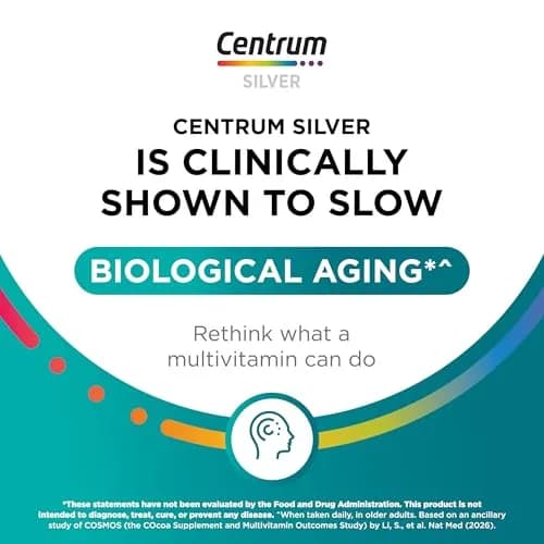 Centrum Silver Men's Multivitamin for Men 50 Plus 100 Tablets | Supports Memory & Cognition with Vitamin D3, B Vitamins & Zinc thumbnail 5