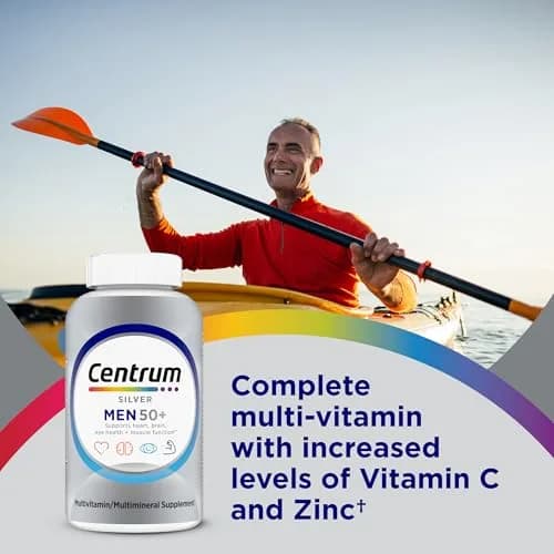 Centrum Silver Men's Multivitamin for Men 50 Plus 100 Tablets | Supports Memory & Cognition with Vitamin D3, B Vitamins & Zinc thumbnail 2