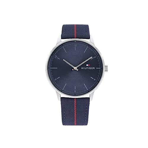 Tommy Hilfiger Men's Quartz Stainless Steel and Nylon Strap Watch, Navy | Classic American Style (70-120 chars) thumbnail 1
