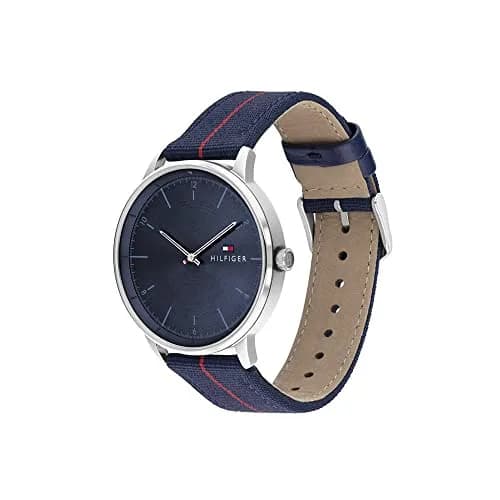 Tommy Hilfiger Men's Quartz Stainless Steel and Nylon Strap Watch, Navy | Classic American Style (70-120 chars) thumbnail 2