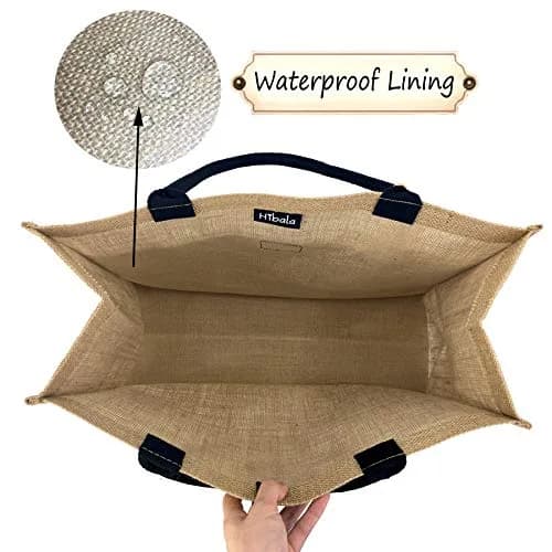 Hibala Large Beach Bag Straw Tote 18x15x8 in | Water-Resistant Eco-Friendly Handwoven thumbnail 5