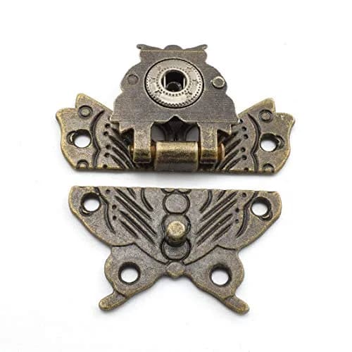 SDTC Tech Antique Jewelry Box Hardware Assortment Kit | Vintage Bronze Hinges & Corner Protectors (52mm Hasp, 30mm Hinges, 25mm Protectors) thumbnail 3