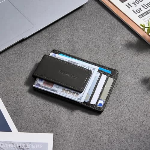 Toughergun Slim Wallet for Men - Steel Grey RFID Blocking Money Clip, Minimalist Front Pocket Credit Card Holder thumbnail 3