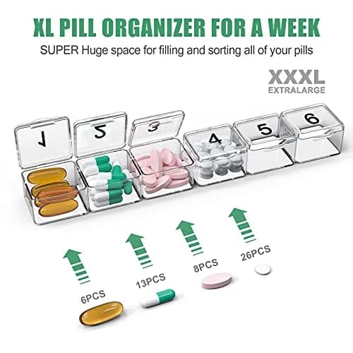 DOHIMGIO Monthly Pill Organizer 30 Day Pill Box with Portable Case | Easy Open Large Compartments thumbnail 2