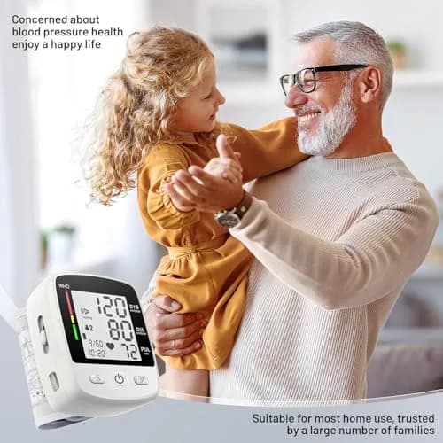 MBUPAI Blood Pressure Monitor Wrist BP Machine | Digital, Rechargeable, 2-User, Voice, Large LCD thumbnail 7