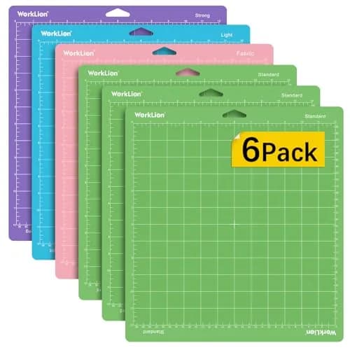 WORKLION Cutting Mat 12x12 | Compatible with Maker/Maker 3/4 & Explore 3/4, Variety Sticky Vinyl (6 Pack) thumbnail 1