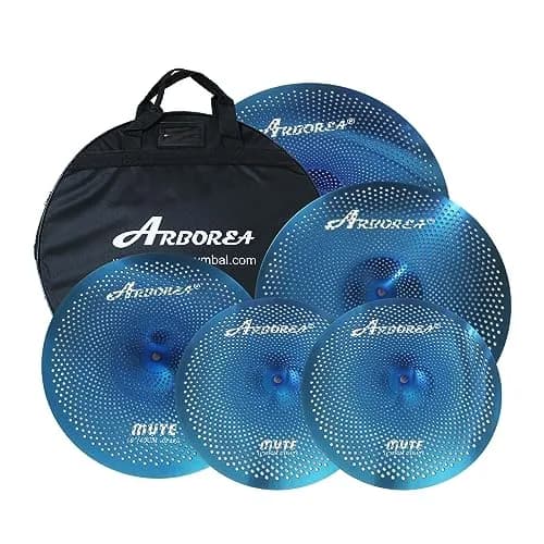 Arborea Low Volume Cymbal Pack Blue Mute 14"hi-hat+16"crash+18"crash+20"ride 5 Pieces | Stainless Steel thumbnail 1