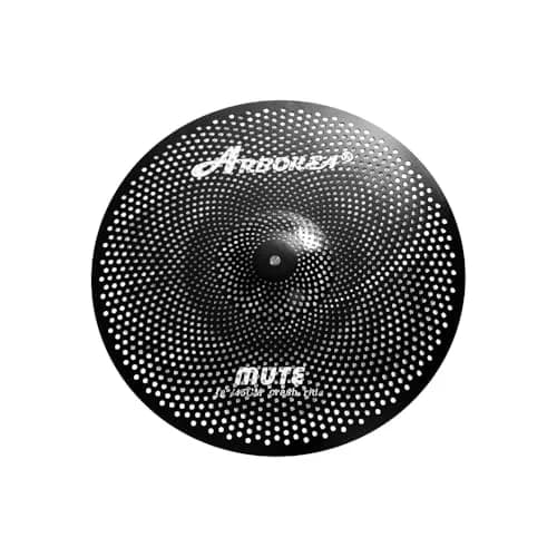 Arborea Low Volume Cymbal Pack Black 14"hi-hat+16"crash+18"crash+20"ride 5 Pieces | Practice Mute Cymbal Set for Drums thumbnail 4
