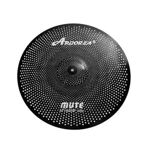 Arborea Low Volume Cymbal Pack Black 14"hi-hat+16"crash+18"crash+20"ride 5 Pieces | Practice Mute Cymbal Set for Drums thumbnail 5