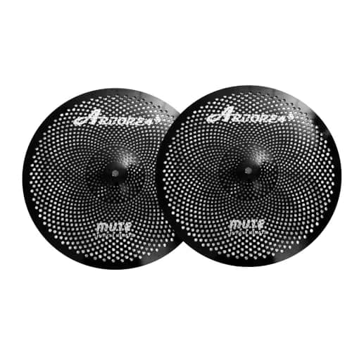 Arborea Low Volume Cymbal Pack Black 14"hi-hat+16"crash+18"crash+20"ride 5 Pieces | Practice Mute Cymbal Set for Drums thumbnail 2