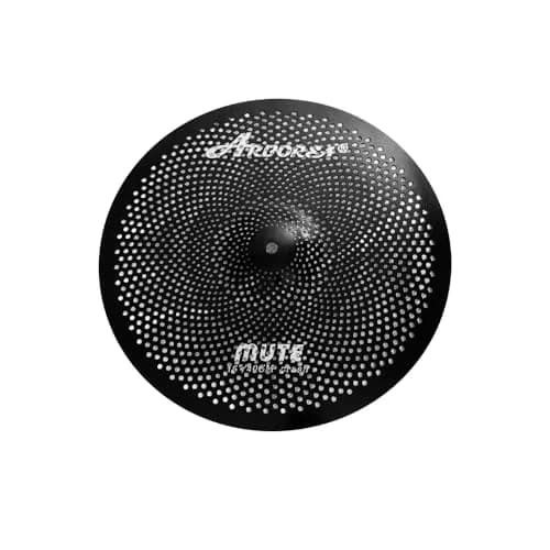 Arborea Low Volume Cymbal Pack Black 14"hi-hat+16"crash+18"crash+20"ride 5 Pieces | Practice Mute Cymbal Set for Drums thumbnail 3