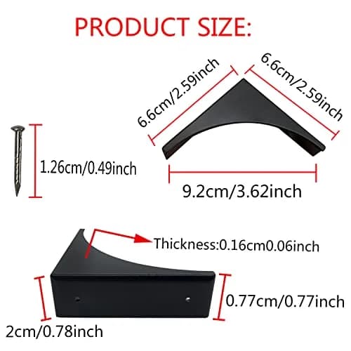 RFORPLY Antique Zinc Alloy Box Corner Protector Edge Safety Guard Cabinet Furniture Corner Bumpers (4-Pack, Black) thumbnail 2