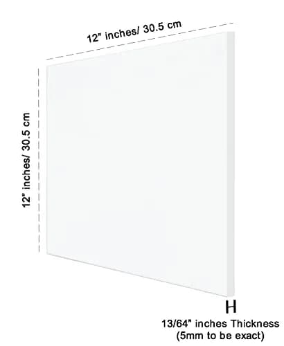 Inkdotpot White Acrylic Sheet 5mm (0.197 in) | 4-Pack DIY Plastic Board for Laser Cutting & Signage thumbnail 3