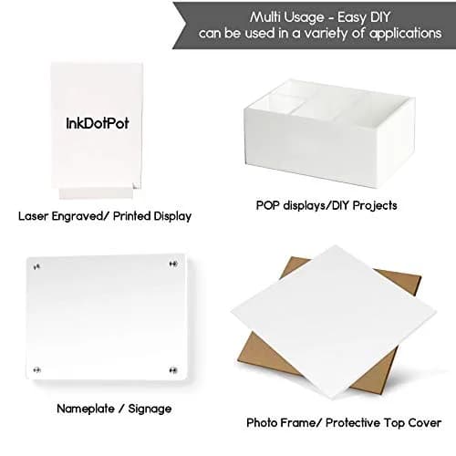 Inkdotpot White Acrylic Sheet 6mm (1/4 in) | DIY Project Plastic Board thumbnail 4