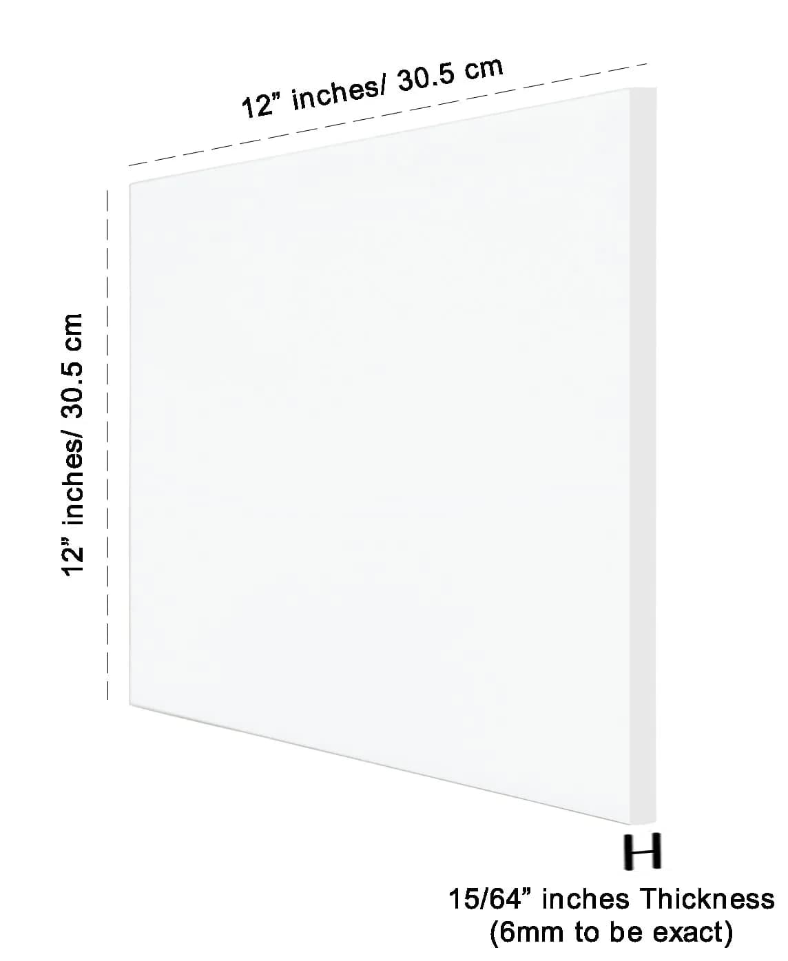 Inkdotpot White Acrylic Sheet 6mm (1/4 in) | DIY Project Plastic Board - view 3