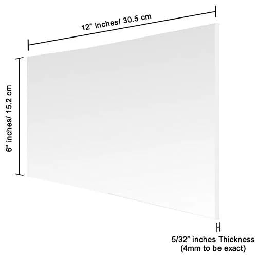 Inkdotpot White Acrylic Sheet 3mm (1/8") 2-Pack 30cm x 30cm | Transparent Cast Plastic Board for DIY Projects thumbnail 8