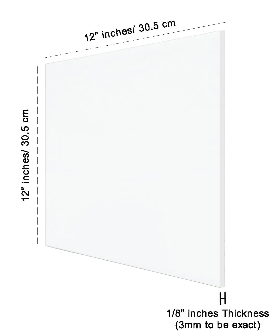 Inkdotpot White Acrylic Sheet 3mm (1/8") 2-Pack 30cm x 30cm | Transparent Cast Plastic Board for DIY Projects - view 3