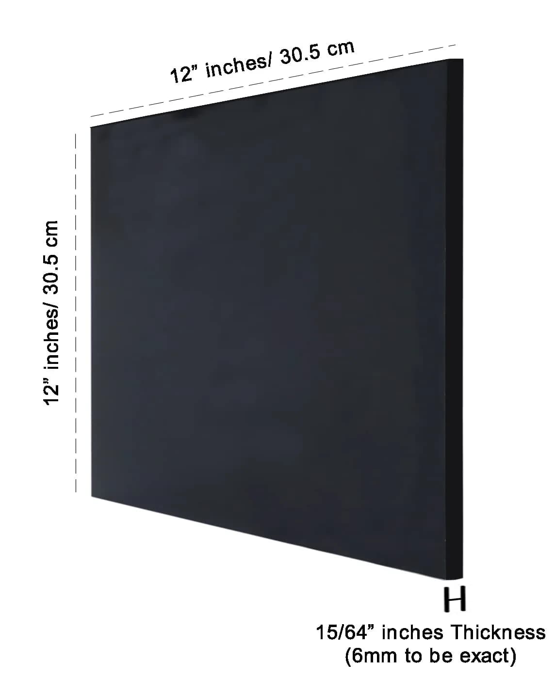 Inkdotpot Glossy Black Acrylic Sheet 6mm (0.23 inch) | 2-Pack 12"x12" Cast Plastic Board for DIY Projects - view 3