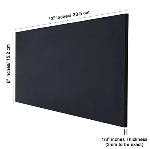 Inkdotpot Glossy Black Acrylic Sheet 3mm (1/8 Inch) 6"x12" | Pack of 4 Cast Plastic Panels for DIY Projects thumbnail 3
