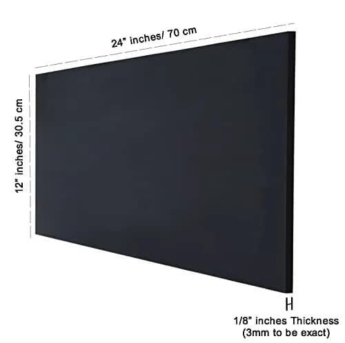 Inkdotpot Glossy Black Acrylic Sheet 3mm (1/8") 2x12"x24" | DIY Project Cast Plastic Board thumbnail 3