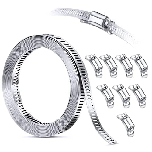 Steelsoft Stainless Steel Worm Gear Hose Clamp Assortment Kit, Cut-To-Fit | DIY Large & Odd Sizes thumbnail 1