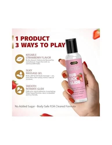 KAMA SUTRA Divine Nectars Strawberry Dreams 2 fl oz (59ml) | Flavored Body Topping for Couples thumbnail 6