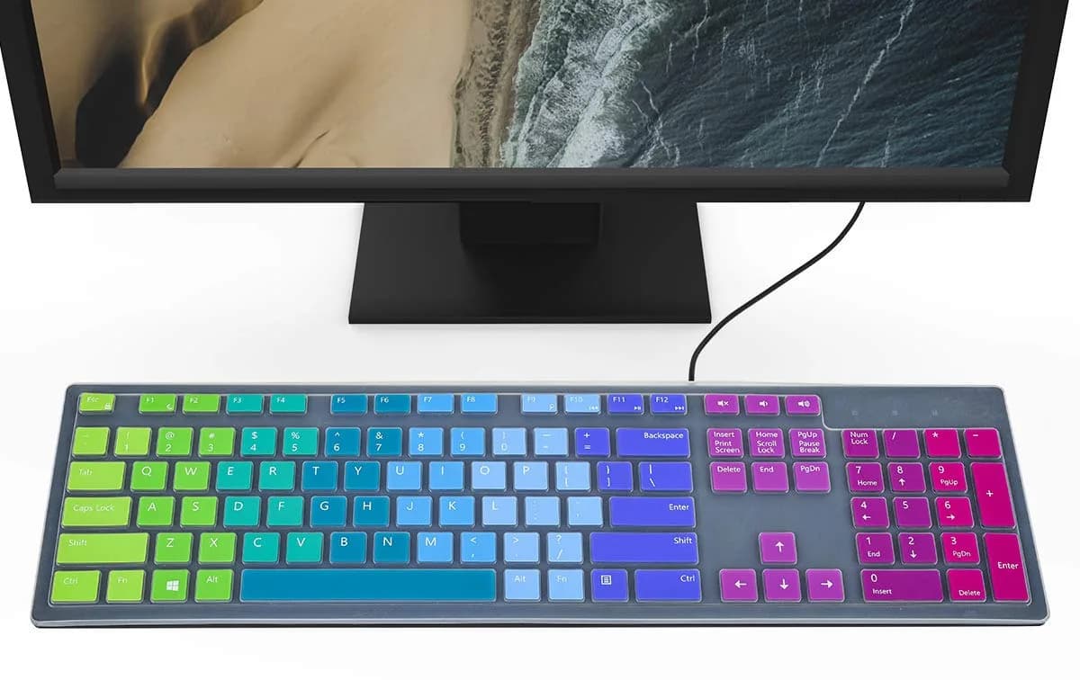 CaseBuy Rainbow Silicone Keyboard Cover for Dell KB216/KM636 US Layout | 0.3mm Thin - view 3