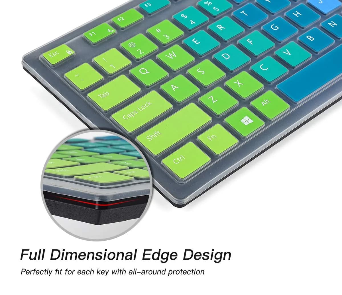 CaseBuy Rainbow Silicone Keyboard Cover for Dell KB216/KM636 US Layout | 0.3mm Thin - view 4