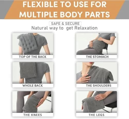 uncn Wide Microwave Heating Pad with Washable Cover 9.5 x 16in Microwavable | Soothes Muscles & Relaxes Tension thumbnail 4