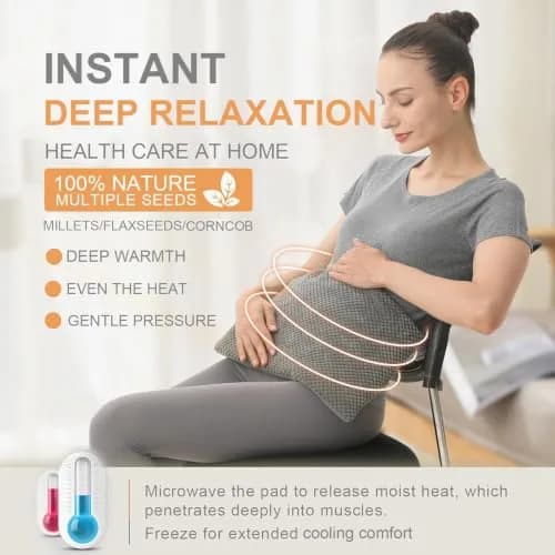 uncn Wide Microwave Heating Pad with Washable Cover 9.5 x 16in Microwavable | Soothes Muscles & Relaxes Tension thumbnail 2