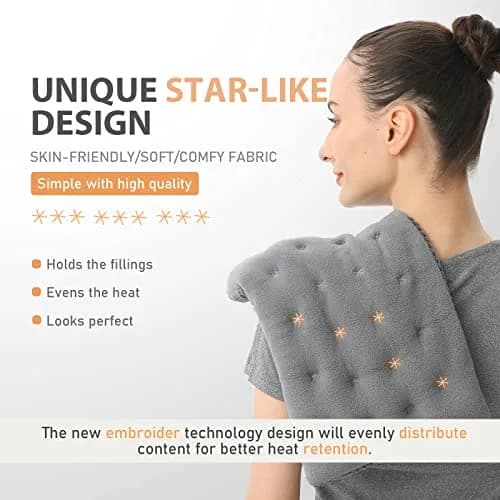 uncn Wide Microwave Heating Pad with Washable Cover 9.5 x 16in Microwavable | Soothes Muscles & Relaxes Tension thumbnail 3