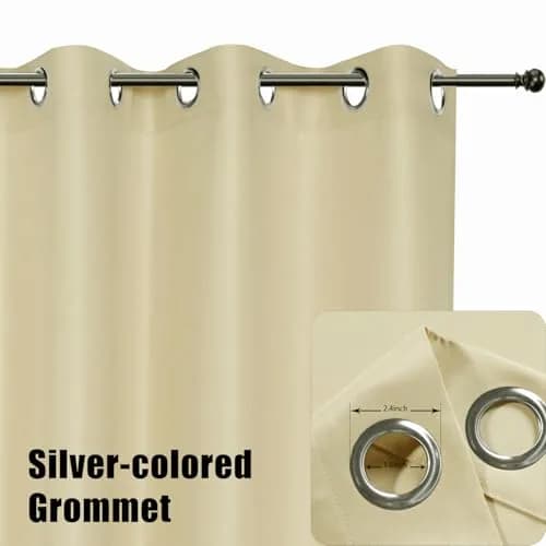 BONZER Waterproof Outdoor Curtains for Patio 54"W x 84"L | Waterproof, Privacy & Sun Block thumbnail 3