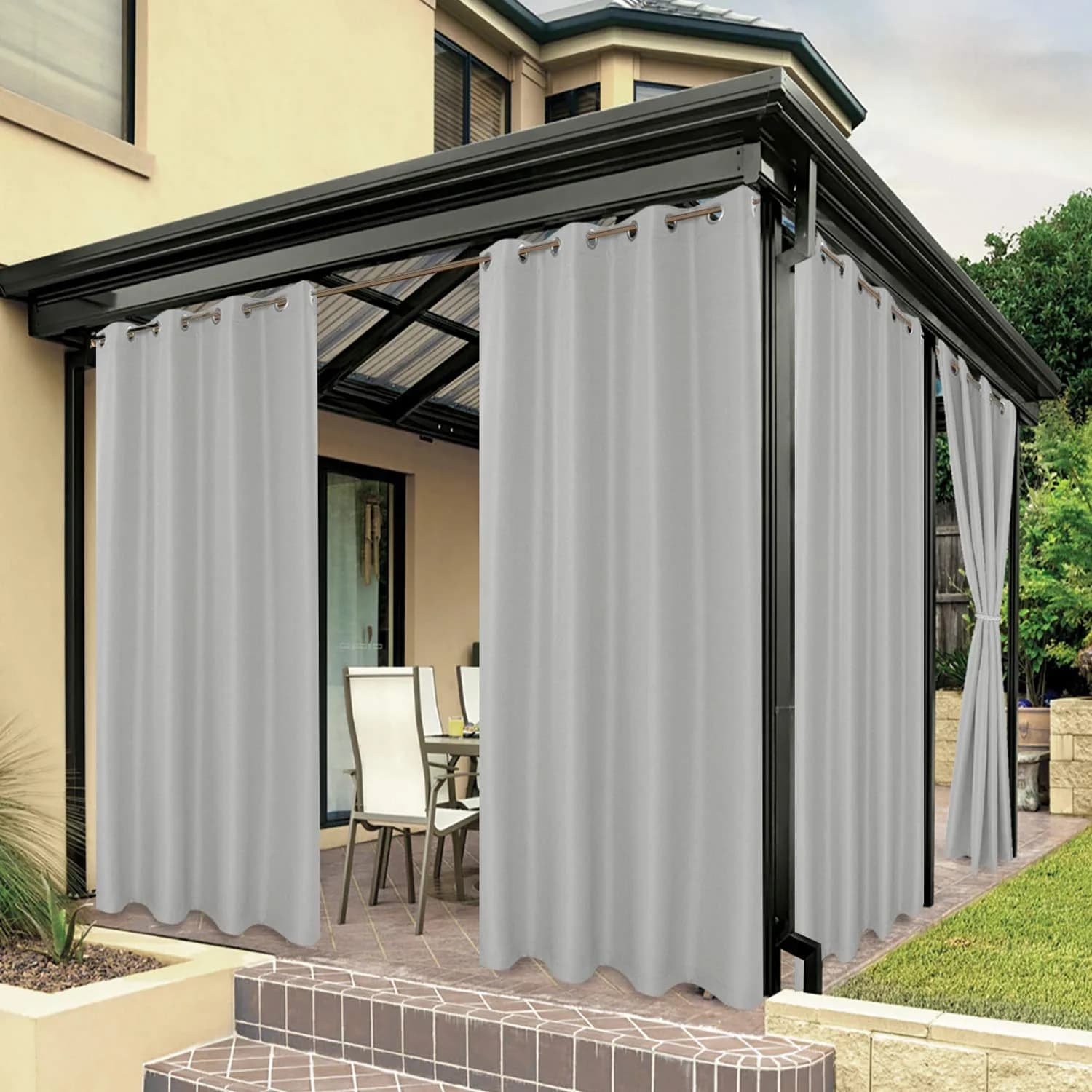 BONZER Outdoor Curtains for Patio Waterproof Thick | Water-Resistant Privacy Panel 54"x84"