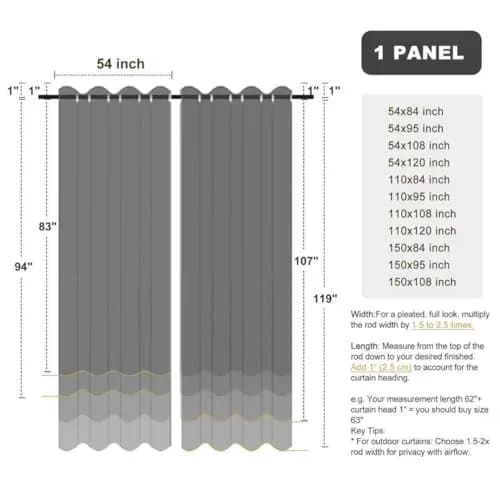 BONZER Outdoor Curtains for Patio Waterproof Thick | Water-Resistant Privacy Panel 54"x84" thumbnail 9