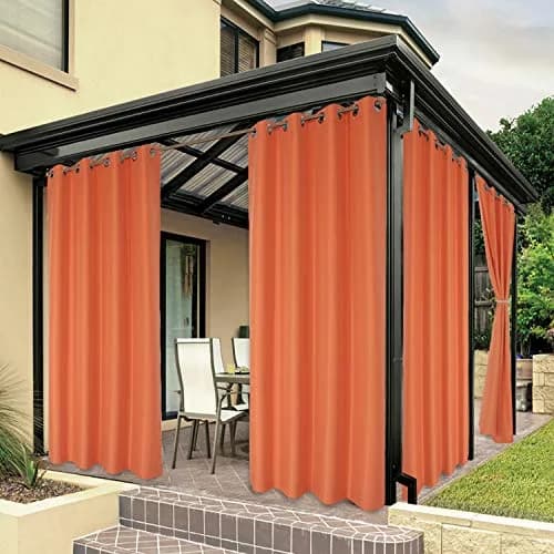BONZER Waterproof Indoor/Outdoor Curtains for Patio Thick | Privacy & Rainproof Grommet Panel - main product image