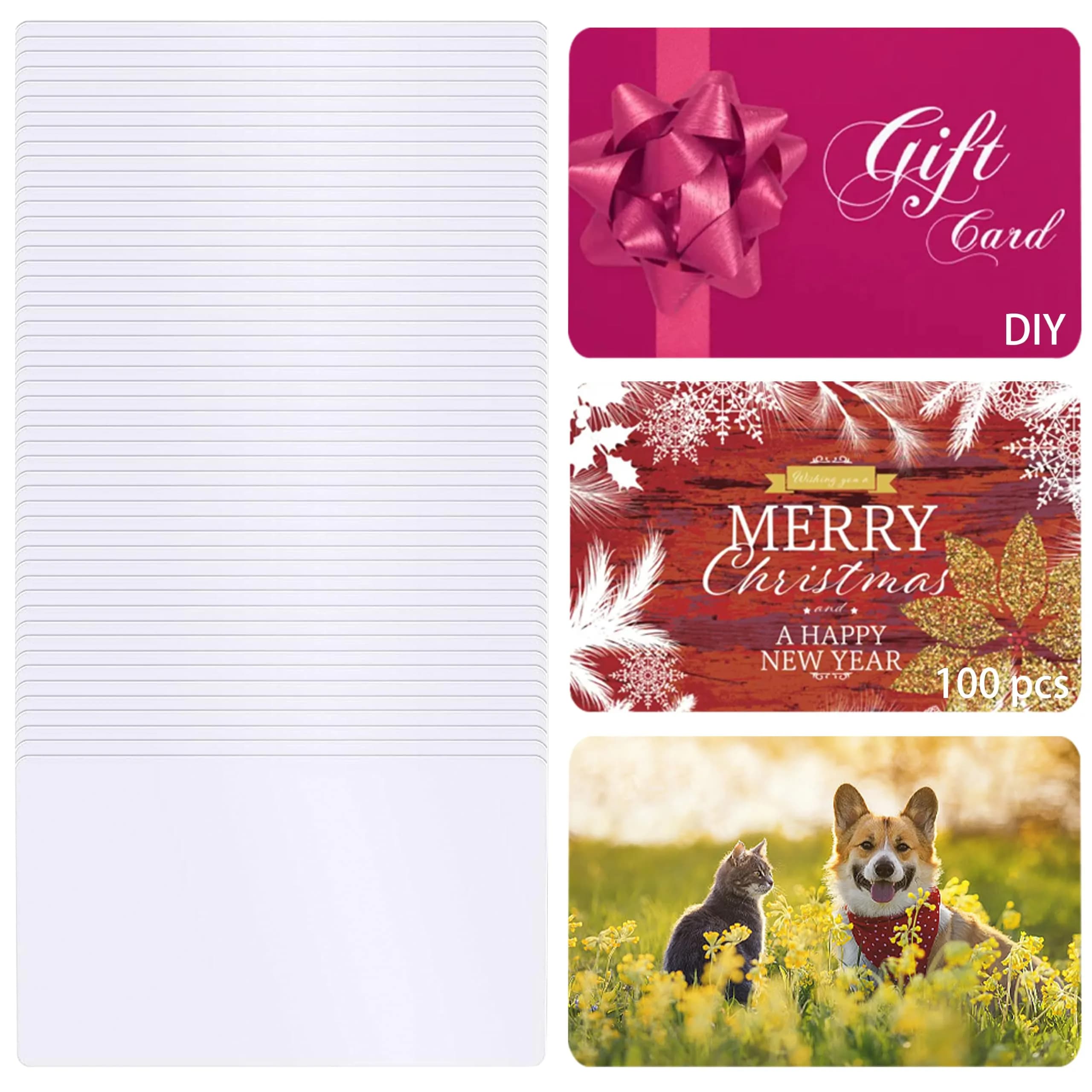 Jolbndcv 100 Pcs Sublimation Metal Business Cards 3.4" x 2.1" | Double-Sided, Bright Colors