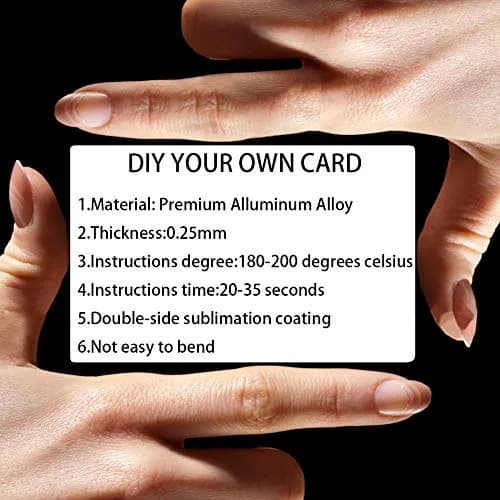 Jolbndcv 100 Pcs Sublimation Metal Business Cards 3.4" x 2.1" | Double-Sided, Bright Colors thumbnail 4